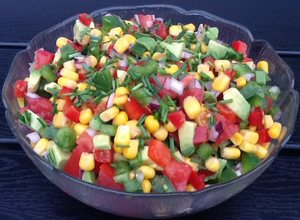 Majssalat med peberfrugter