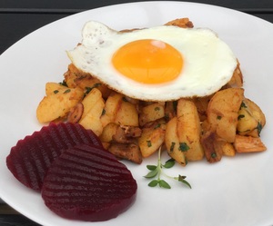 Biksemad med tomatpure