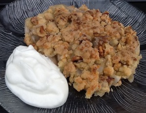 Pærecrumble med valnødder