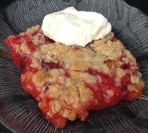 Blommer med kokoscrumble