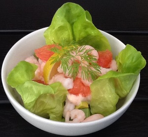 Rejecocktail med avocado og grapefrugt