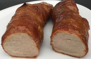 Glaseret mørbrad med bacon