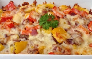 Gratinerede peberfrugter