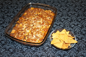 Serveres med fx. nacho chips