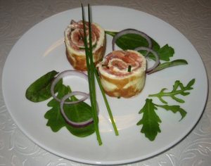 Omeletrulle med laks