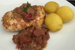 Kyllingefilet med rabarber