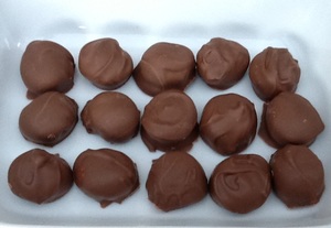 Pebernødder med chokolade