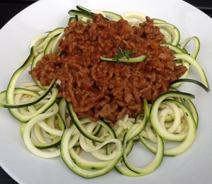 Kødsauce med squashspaghetti 