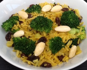 Karryris med broccoli