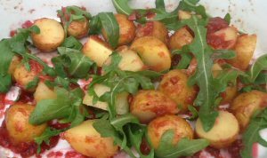 Rabarberglaserede kartofler